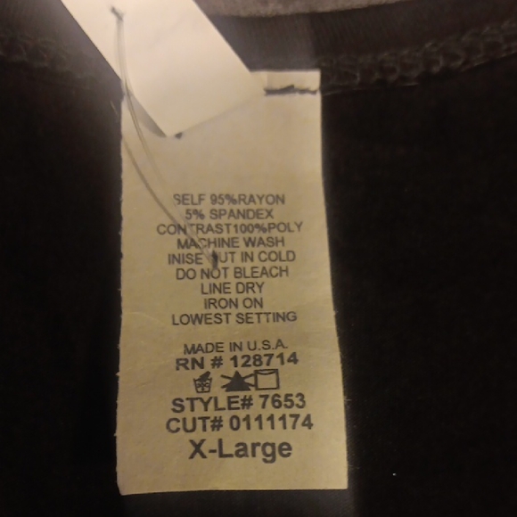 NWT. American Rebel Black Cold Shoulder Lace Sleeve Top - Picture 3 of 12